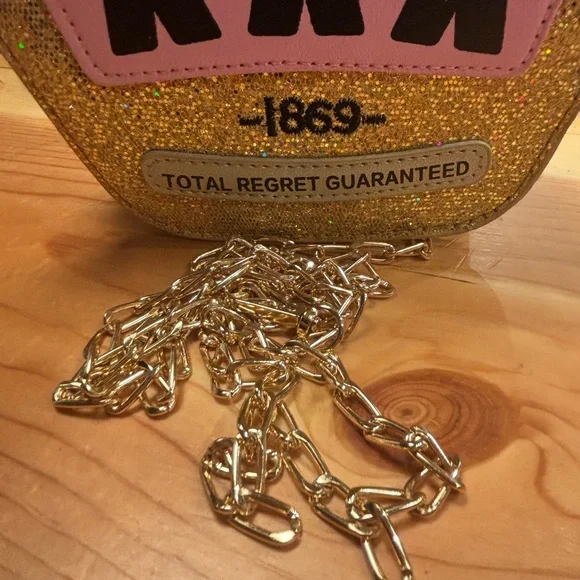 Gold Glitter Tequila Bottle Bag - Picture 3 of 3